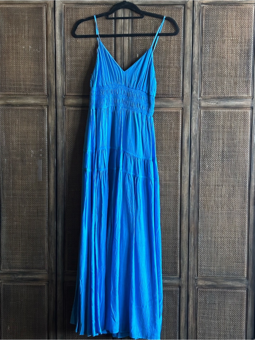 Blu Pepper Bright Blue Spaghetti-Strap Maxi Dress